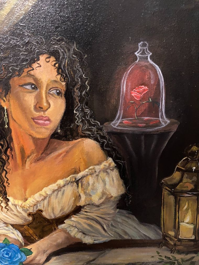 Detail: her face in candlelight